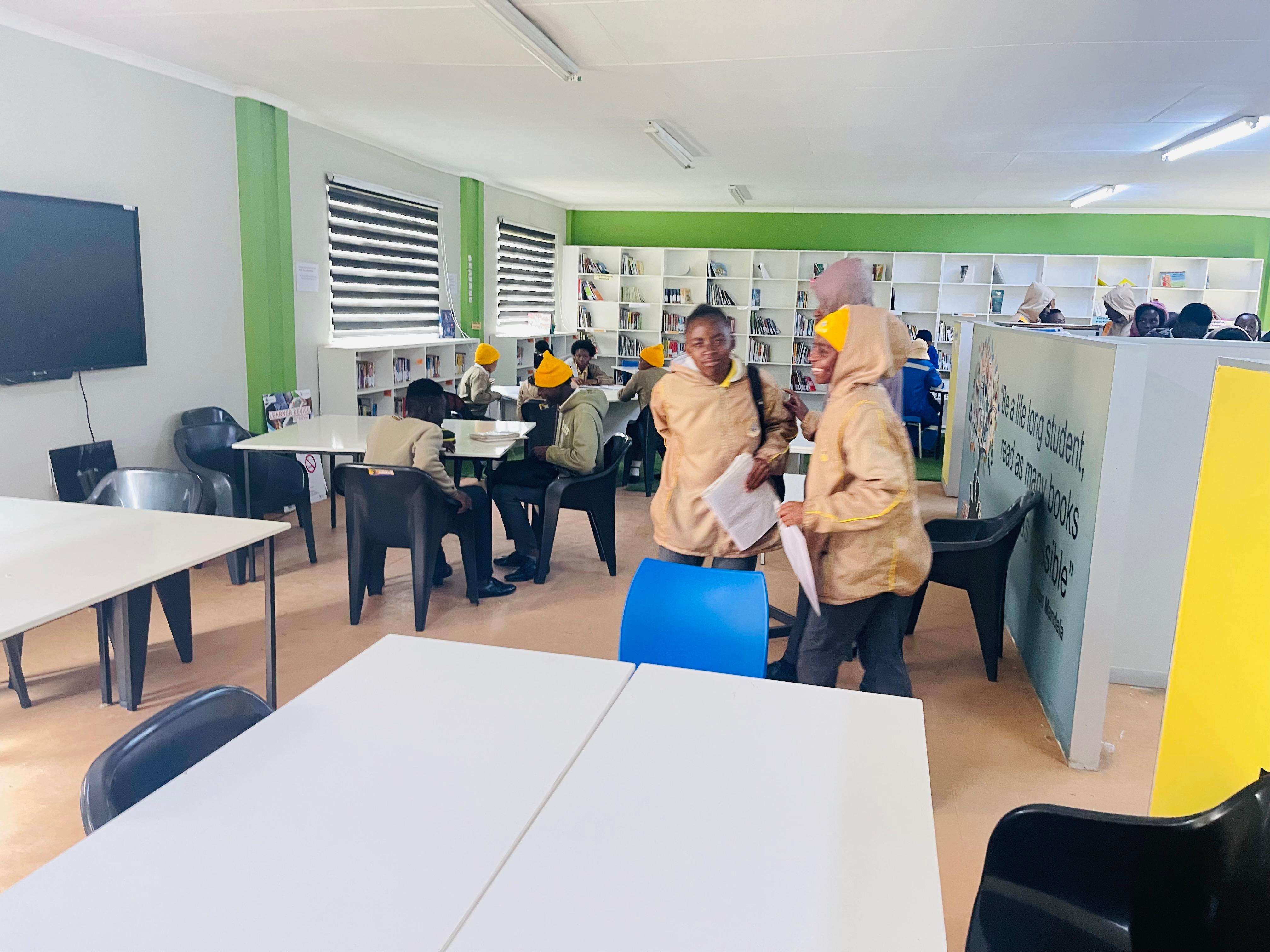 Students collaborating on classroom project